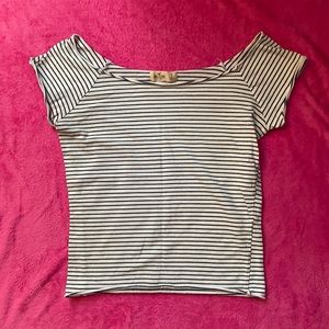Striped off the shoulder tshirt, size small.